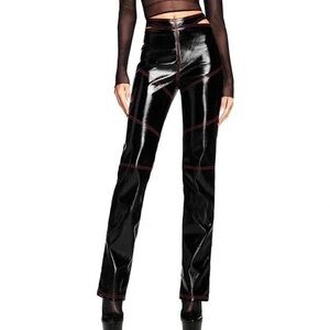 I Am Gia black faux leather Paris pants